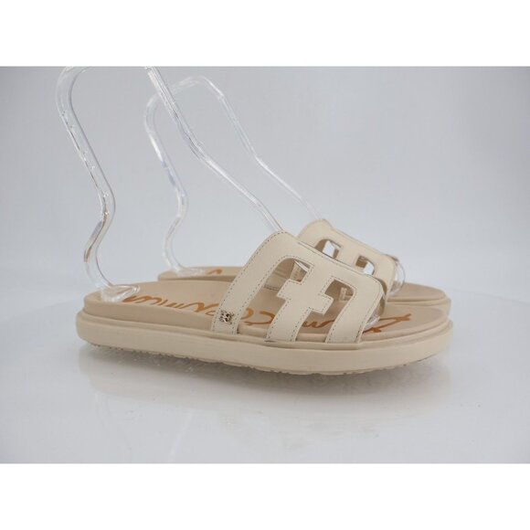 Sam Edelman Valeri Slide Women Size 8.5 Wide Ivory Leather Platform Slip On Flat - Picture 4 of 15